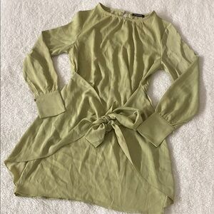 Chic Olive Green Long Sleeve Dress